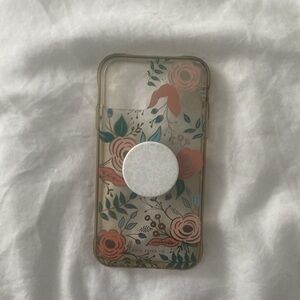 Rifle Paper Co. Clear Floral iPhone 11 Plastic Phone Case with White PopSocket
